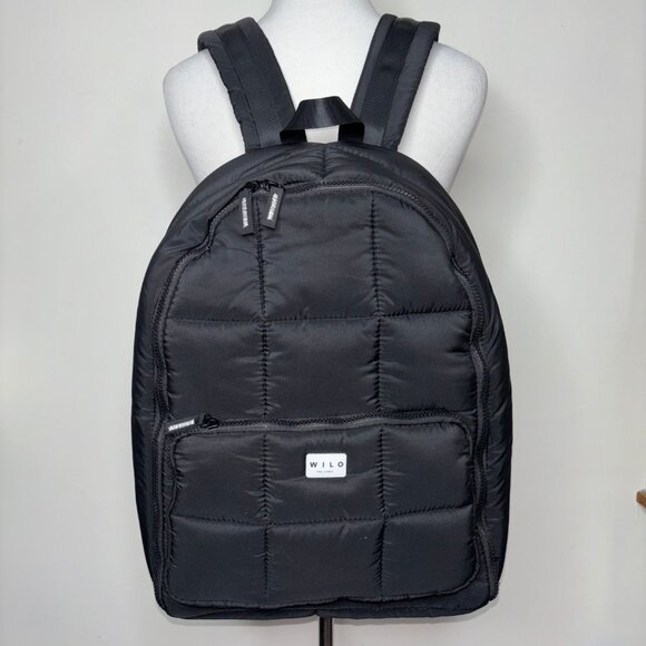 Wilo The Label Black Quilted Puffer Backpack Wilo Travel - Picture 1 of 9